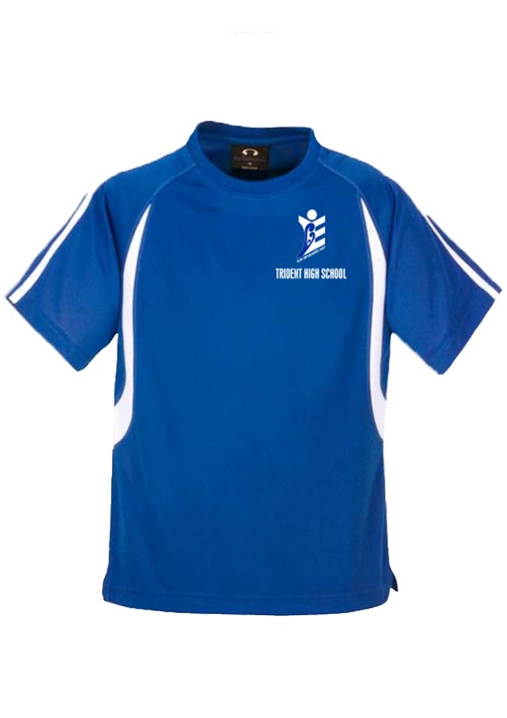 Trident High School PE T-Shirt Royal/White