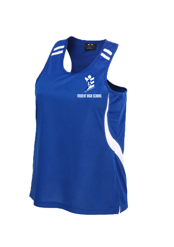 Trident High School Girls Sports Singlet Royal/White