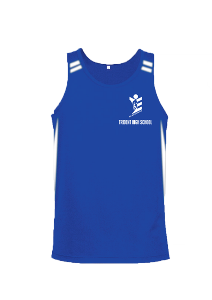 Trident High School Boys Sports Singlet Royal/White